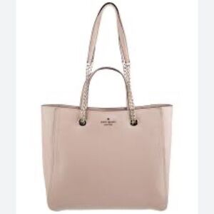 Kate Spade Warm Beige Infinite Large Triple Compartment Leather Tote.